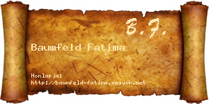 Baumfeld Fatima névjegykártya